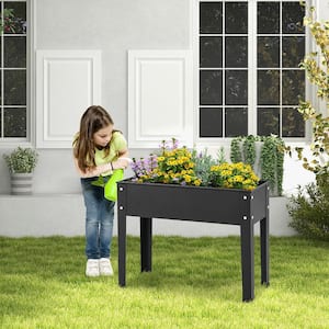24 in. Raised Garden Bed with Legs Metal Elevated Planter Box Drainage Hole Backyard