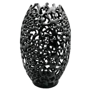 15 in. Lace Vortex Vase in Nickel