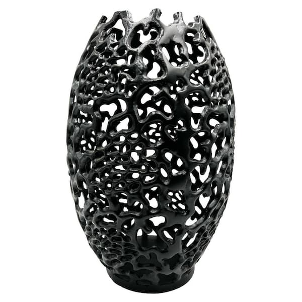 castellousa 15 in. Lace Vortex Vase in Nickel