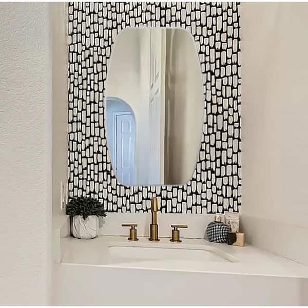 Decor Wonderland 24 in. W x 40 in. H Sydney XL Frameless Oval Frameless Beveled Wall Mount Bathroom Vanity Mirror