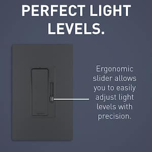 radiant 450-Watt Single Pole/3-Way LED/CFL/Incandescent Decorator Rocker Dimmer, Graphite