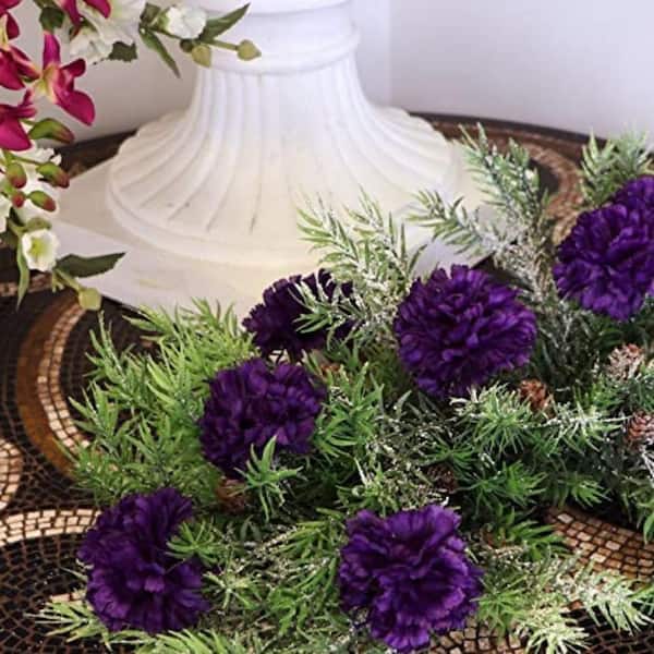 Eternal Blossom Silk Carnation Flower, 50 Purple Artificial Flowers, Used  for Wedding Decoration DIY Handmade Flowers, Carnation Flower Diameter 3.5