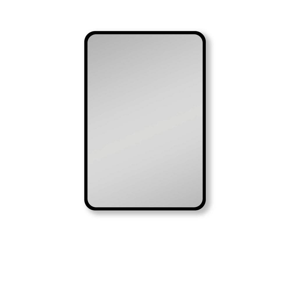 24 in. W x 30 in. H Black Metal Framed Recessed/Surface Mount Medicine Cabi