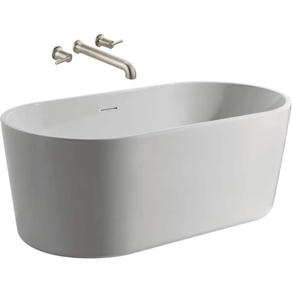 Delta Montour 60 in. x 30 in. Soaking Bathtub with Center Drain in White