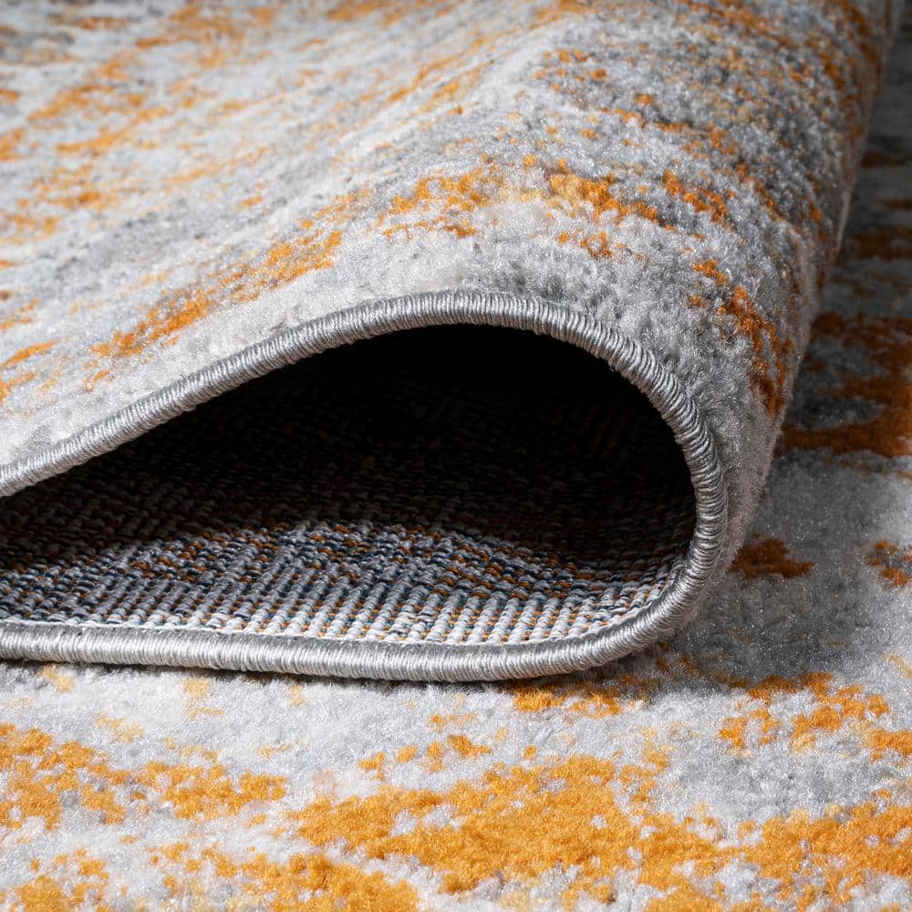 Indhira Orange and Cream Medallion 9' x 12' Synthetic Area Rug