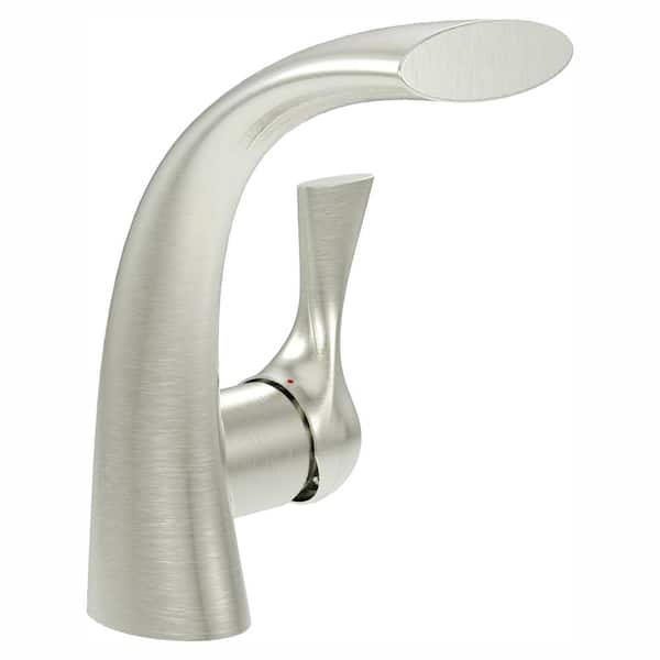 Ultra Faucets Twist Collection Single Hole 1-Handle Bathroom Faucet in Brushed Nickel