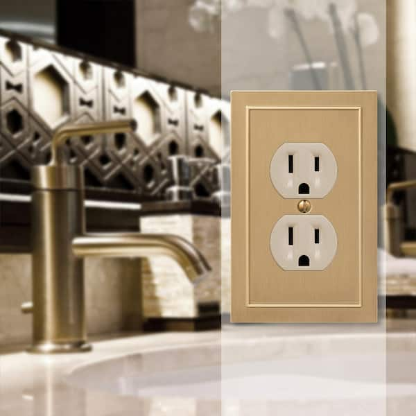 Bethany 1 Gang Duplex Metal Wall Plate - Brushed Bronze