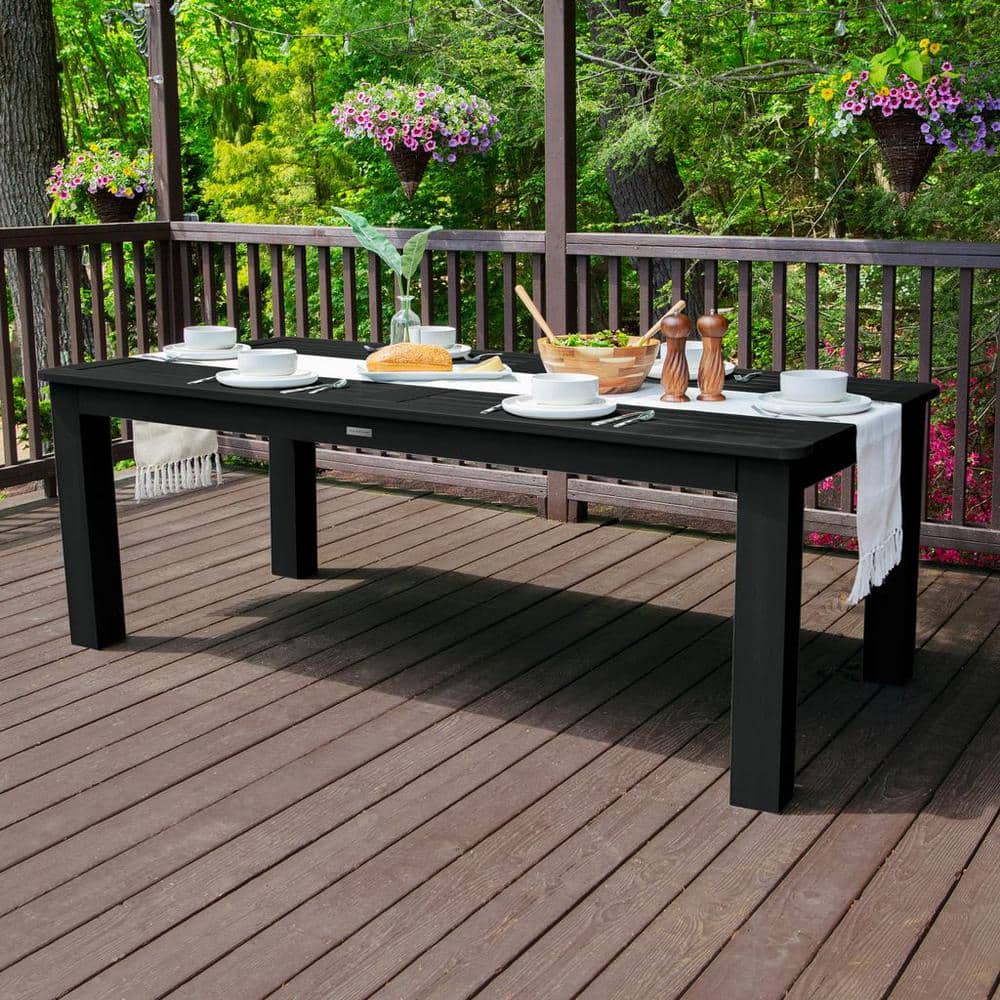 Highwood Spacious Black Rectangular Outdoor Dining Table 42"x84"