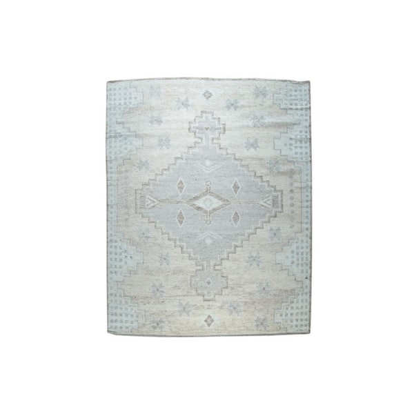 Ivory 8 ft. x 10 ft. Hand-Knotted Wool Classic Oushak Area Rug Beige