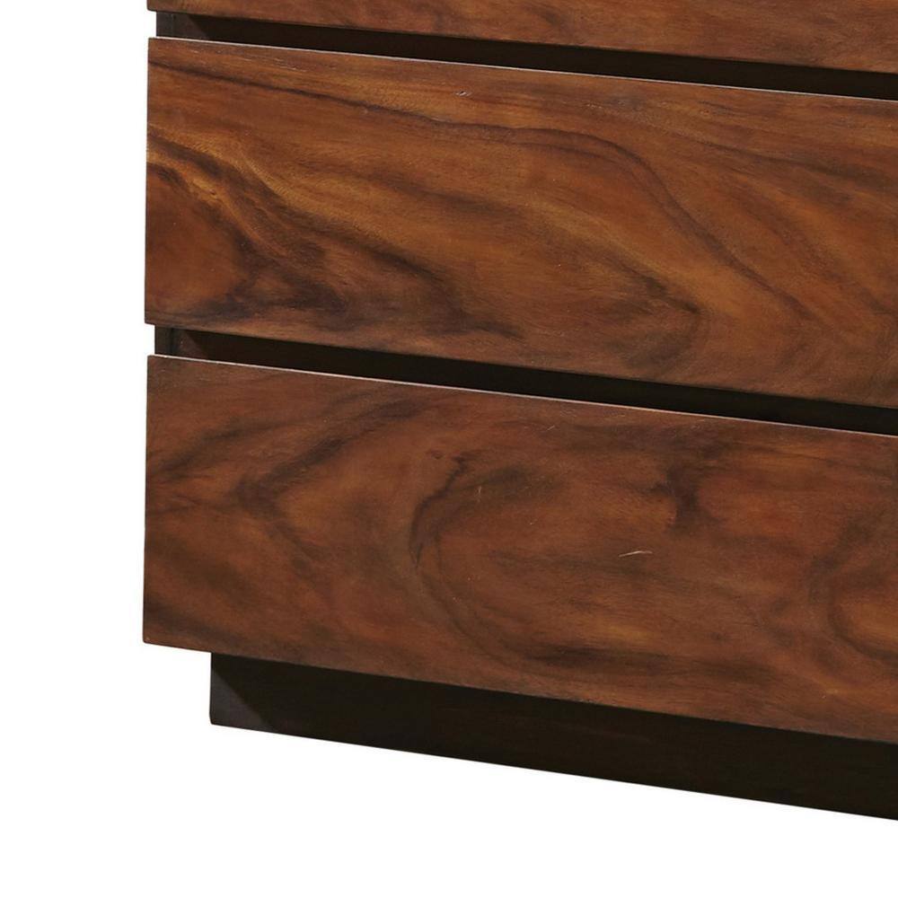 Mahogany Brown Chest with Live Edge Details and Felt Lined Drawer