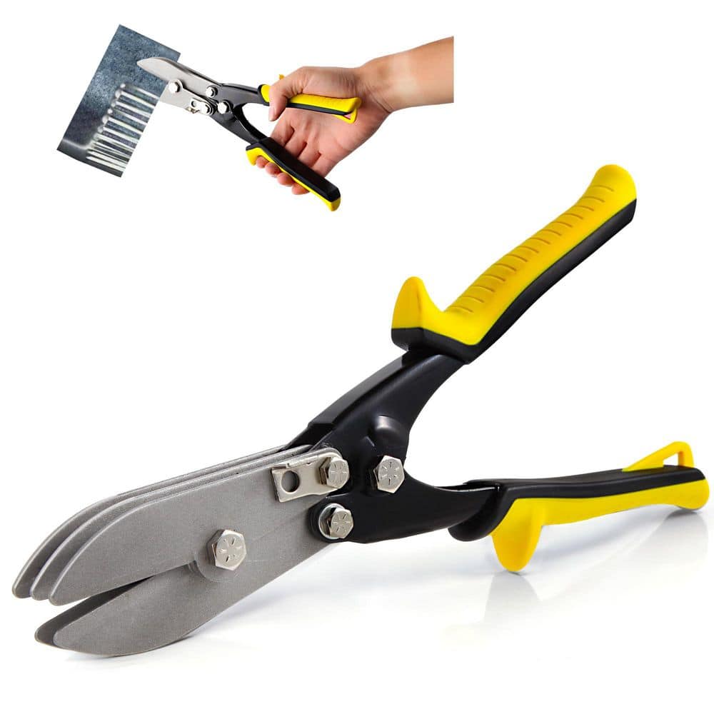 10.5 in. Yellow 5-Blade Hand Crimper Sheet Metal Tools, Hvac Tool for 24-28 Gauge Duct Work Downspout and Stove Pipe price history on PriceWatchPro