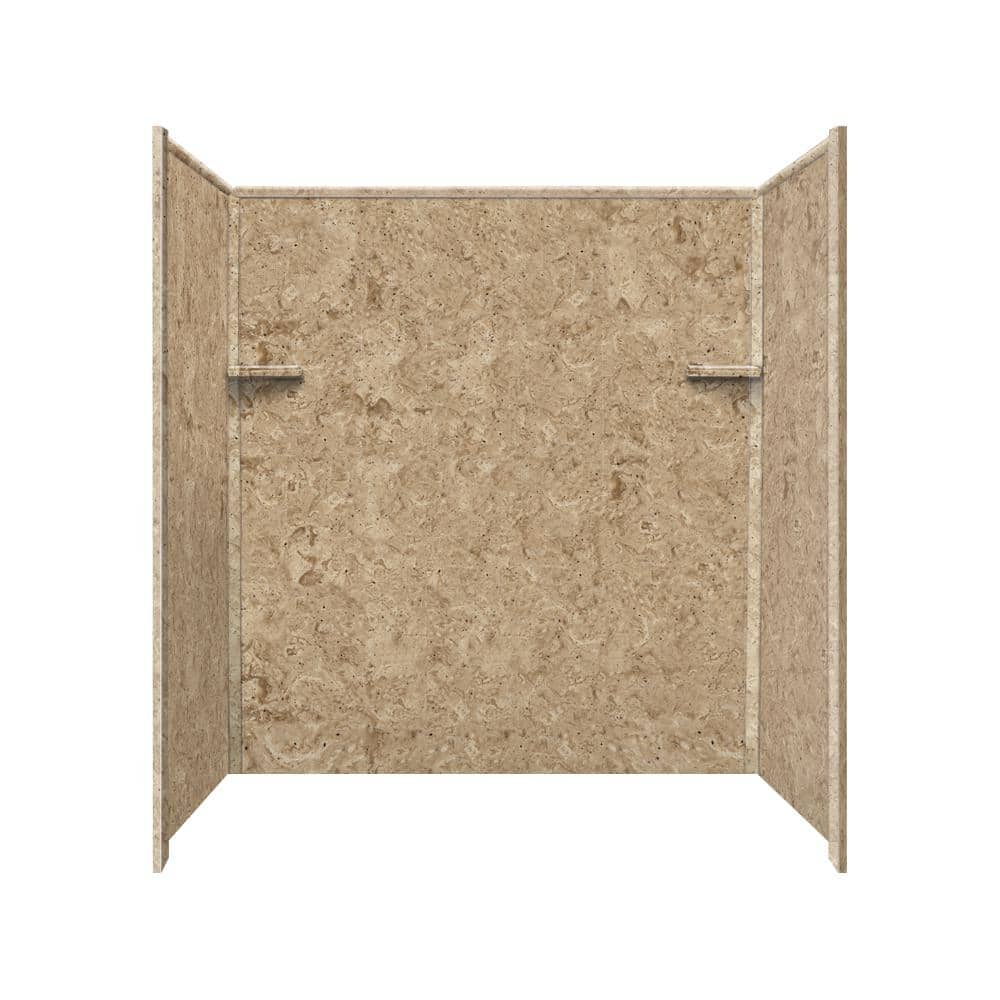 Studio 60 in. W x 60 in. H x 32 in. D Three Piece Glue Up Alcove Tub Surrounds in Sand Mountain price history on PriceWatchPro
