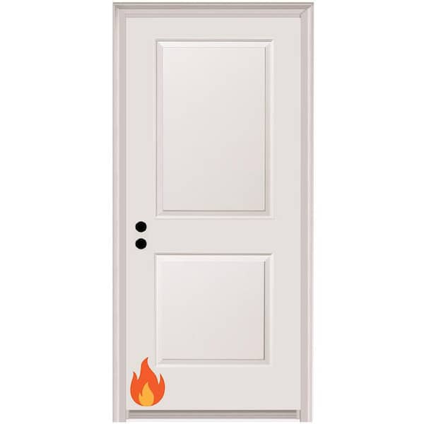 32 in. x 80 in. Carrara Right-Hand Primed Composite 20 Min. Fire-Rated House-to-Garage Single Prehung Interior Door