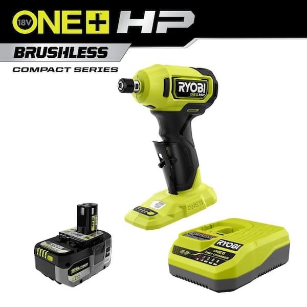 RYOBI ONE+ HP 18V Brushless Cordless Compact 1/4 in. Right Angle Die ...