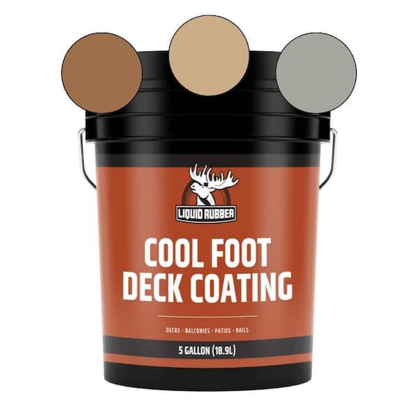 Cool Foot Deck Coating 5 Gal. Heat-Reducing Pool Deck Paint - Reduces Surface Temperature by up to 30% - Neutral Beige