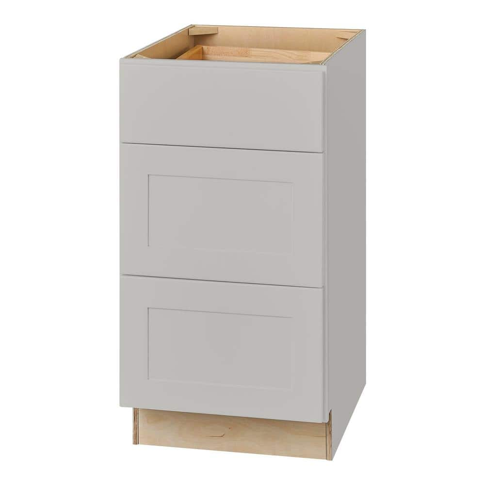 Hampton Bay Shaker 18 in. W x 24 in. D x 34.5 in. H Assembled Drawer Base  Kitchen Cabinet in Dove Gray with Drawer Glides KDB18-SDV - The Home Depot