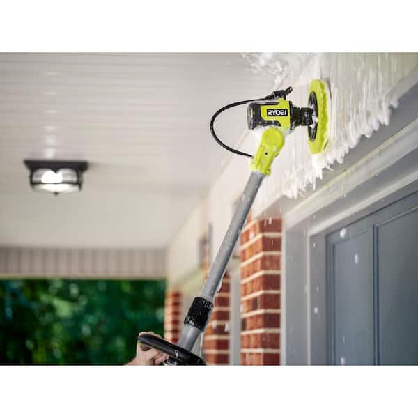 RYOBI ONE+ 18V Soap Dispensing Scrubber & Compact Power Scrubber Kit w/2Ah Battery, Charger & USB Lithium Compact Scrubber Kit