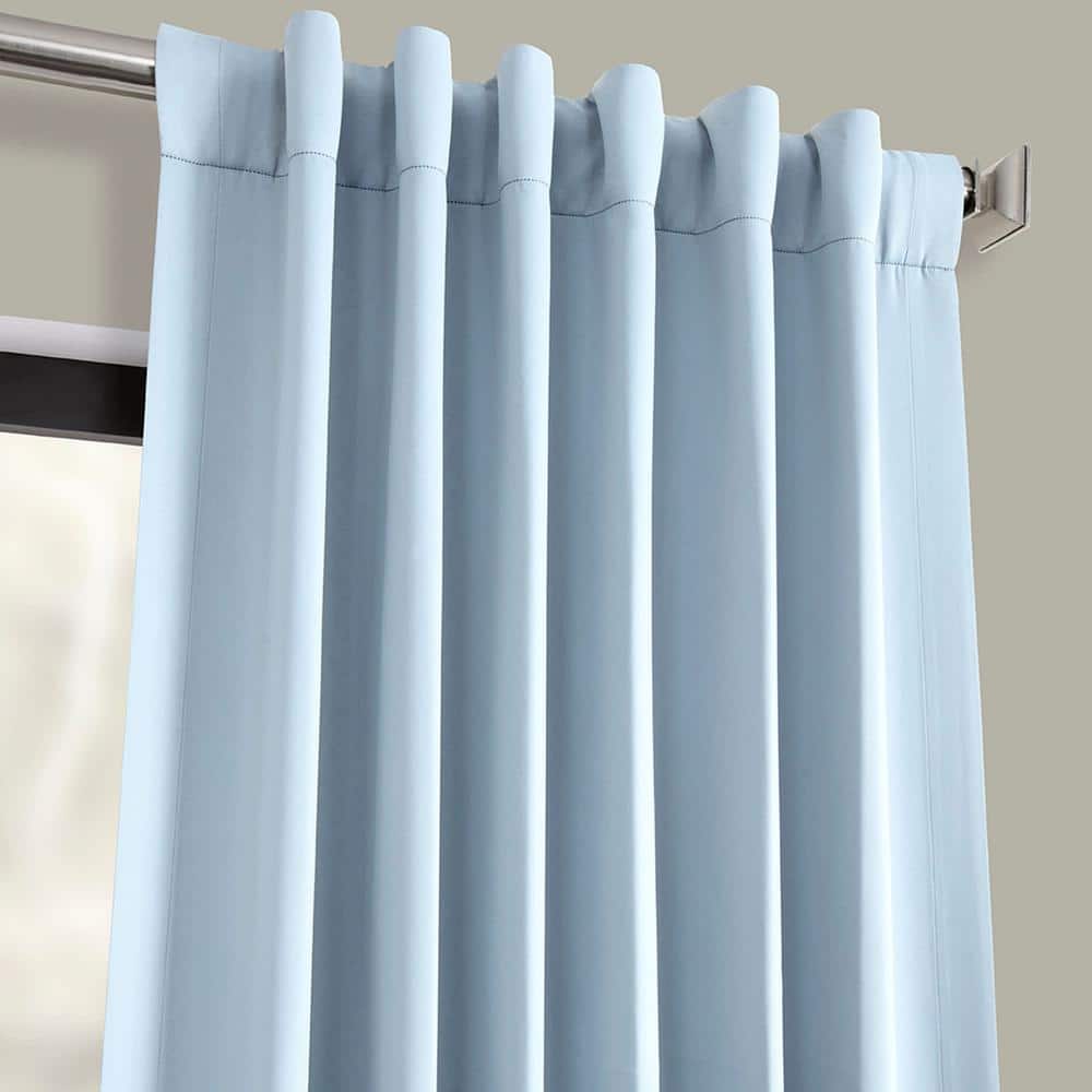 Frosted Blue 63-Inch Blackout Polyester Curtain Panel