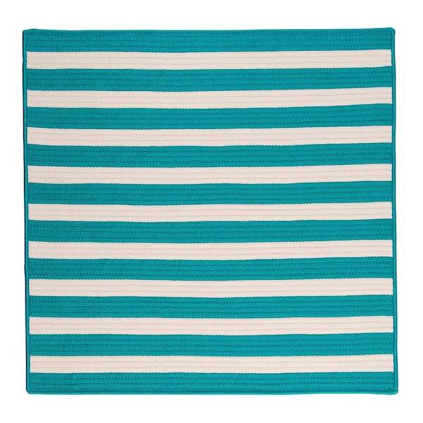 Home Decorators Collection Baxter Turquoise  Doormat 4 ft. x 4 ft. Braided Indoor/Outdoor Patio Area Rug
