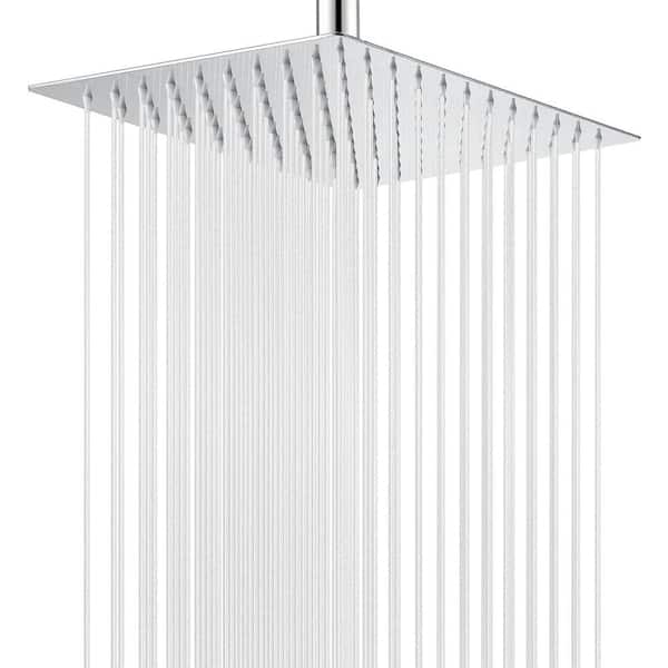 1-Spray Patterns with 1.8 GPM 12 in. Stainless Steel Wall Mount Fixed Shower Head in Brushed Nickel
