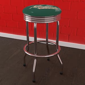 Minnesota Wild Logo 29 in. Green Backless Metal Bar Stool with Vinyl Seat