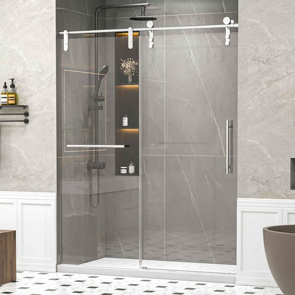 Flynama Frameless Single Sliding Shower Door 56-60