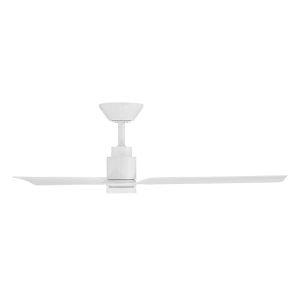 Smooth 52 in. Smart Indoor/Outdoor Matte White Standard Ceiling Fan Selectable CCT Integrated LED Plus Remote