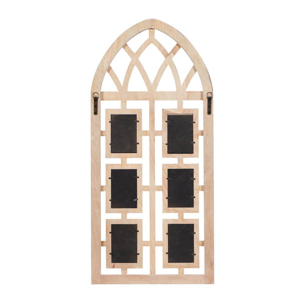 Whitewashed Vintage Cathedral Arch Wood Photo Frame 19" x 41"