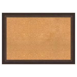 Lara Bronze Wood Framed Natural Corkboard 40 in. x 28 in. Bulletin Board Memo Board