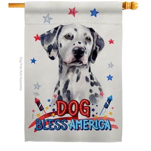 28 in. x 40 in. Patriotic Dalmatian Dog House Flag Double-Sided Animals Decorative Vertical Flags
