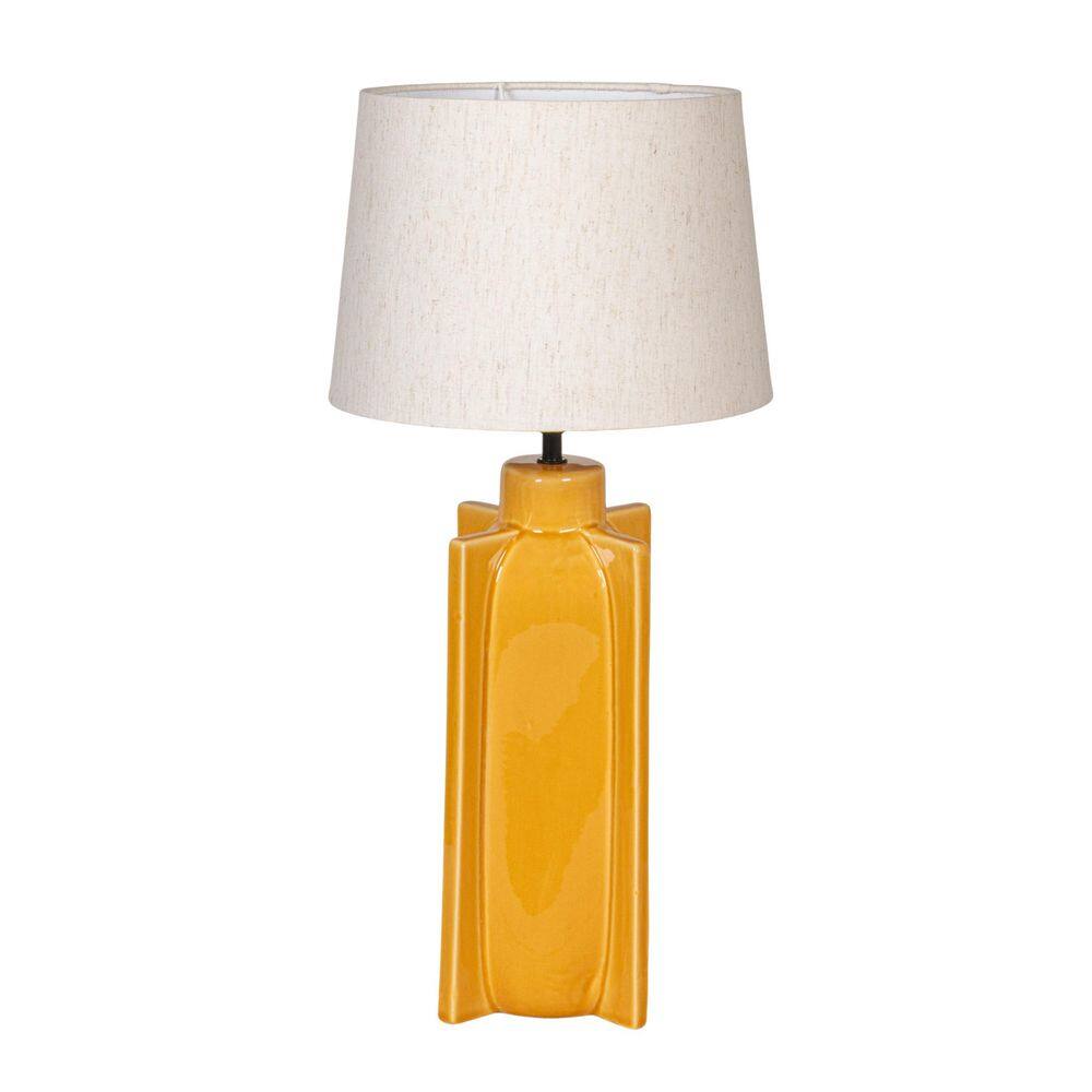 Coraline 23.2 in. Yellow Table Lamp with Linen Shade and Crossed Base price history on PriceWatchPro