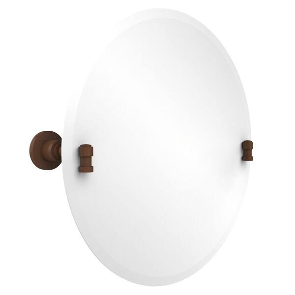 Allied Brass Washington Square Collection 22 in. x 22 in. Frameless Round Single Tilt Mirror with Beveled Edge in Antique Bronze