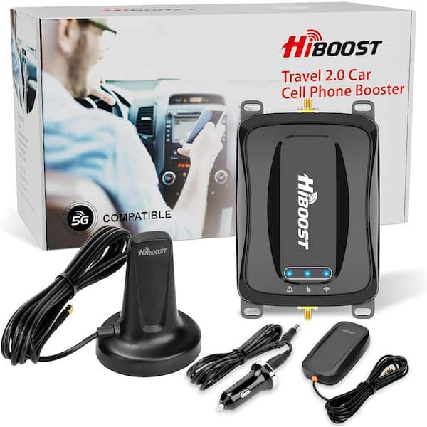 Vehicle Cell Phone Signal Booster for All U.S. Carriers with Magnetic Roof Antenna, FCC Approved