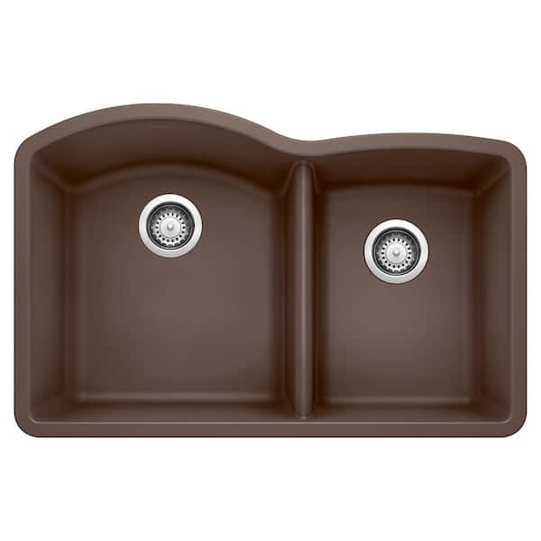 Blanco Diamond 32.07 in. Undermount Double Bowl Cafe Granite Composite Kitchen Sink