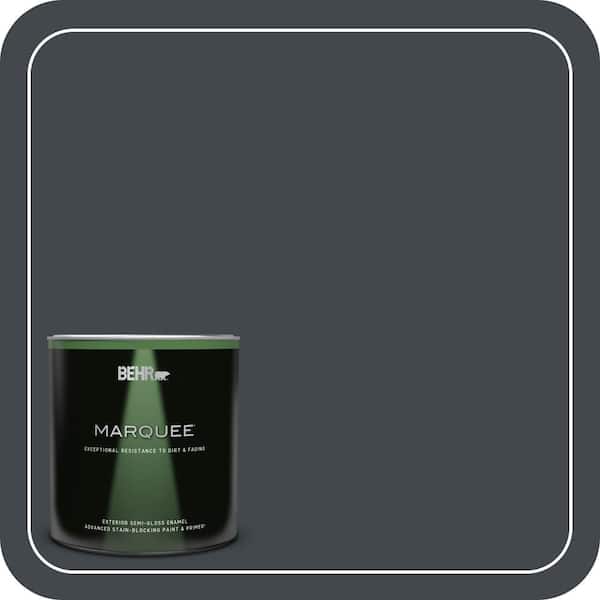 BEHR MARQUEE 1 qt. #PPU24-23 Little Black Dress Semi-Gloss Enamel Exterior Paint & Primer 545304 BEHR MARQUEE 1 qt. #PPU24-23 Little Black Dress Semi-Gloss Enamel Exterior Paint & Primer 545304