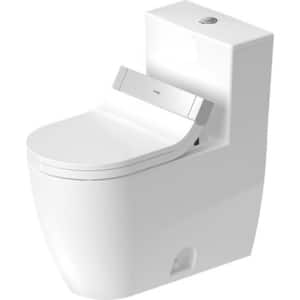 1-Piece 1.28 GPF Single Flush Elongated Toilet in White, Seat Included