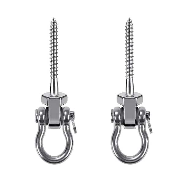 1500 lbs. Capacity Heavy Duty Stainless Steel Swing Hangers with Bearings-Quiet Swivel Hooks (2-Pack)