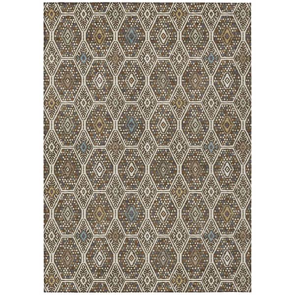 Chantille Machine Washable Indoor/Outdoor Abstract ACN2471 Beige 5 ft. x 7 ft. 6 in. Area Rug