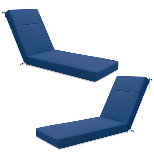 Kimunuk 80 in. x 26 in. x 4 in. ( 2-Pack ) Outdoor Water-Resistant Replacement Chaise Lounge Seat Cushion Blue