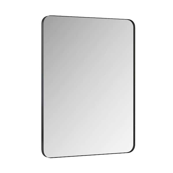 Unbranded 48 in. W x 36 in. H Framed Rectangular Black Mirror for Living Room