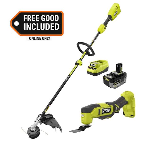 ONE+ 18V Brushless 15" Attachment Capable String Trimmer w/ 6.0 Ah Battery, Charger, & FREE ONE+ Oscillating Multi-Tool