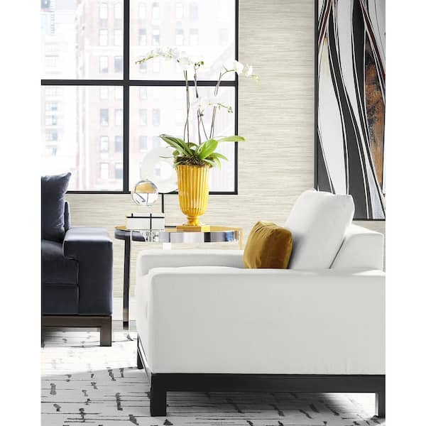 60.75 sq. ft. Coastal Haven Chantilly Loe Sanctuary Stria Embossed Vinyl Unpasted Wallpaper Roll