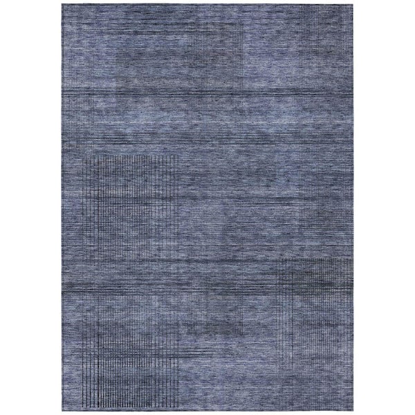 Chantille Machine Washable Indoor/Outdoor Abstract ACN820 Navy 8 ft. x 10 ft. Area Rug