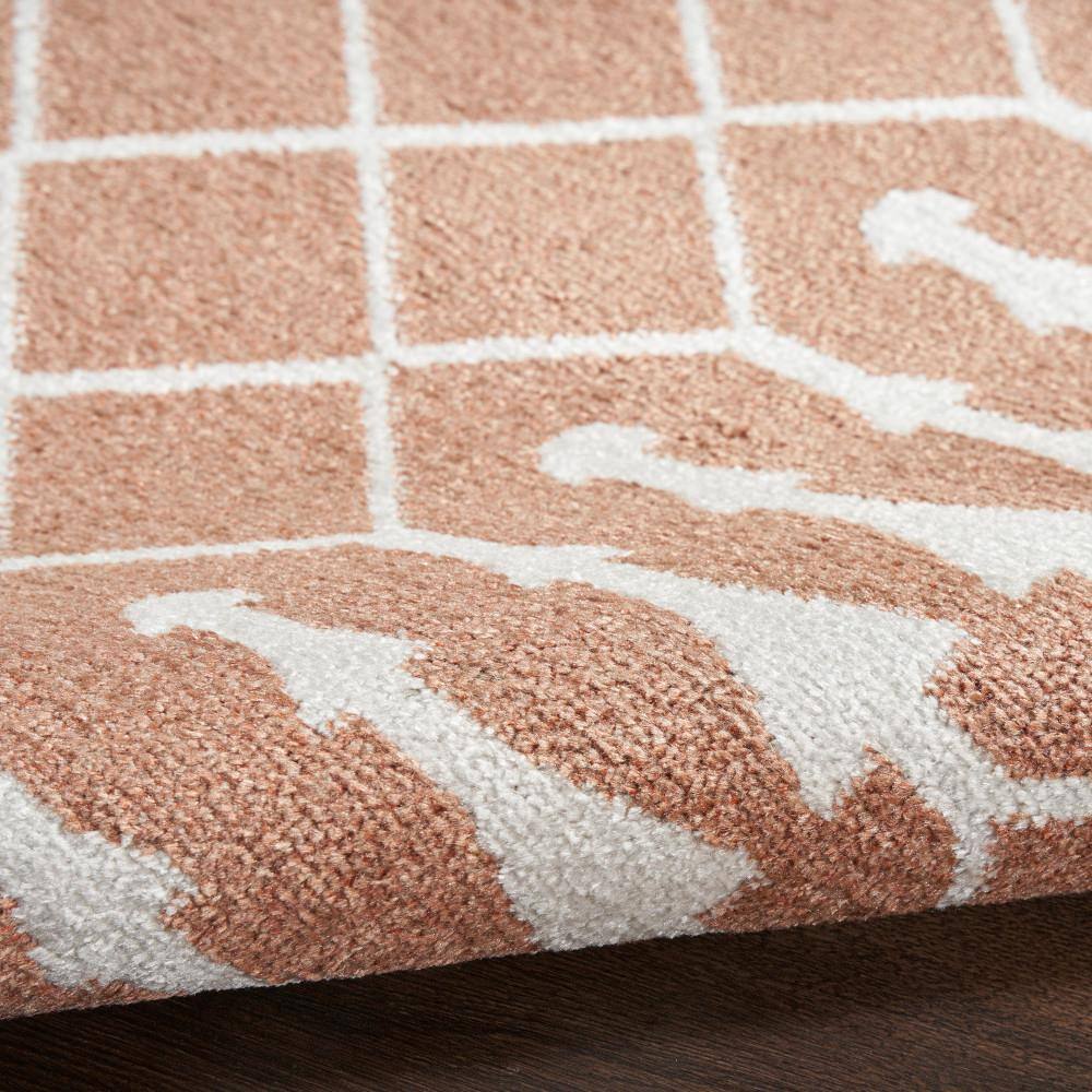 Copper and Ivory Trellis 4' x 6' Washable Synthetic Area Rug