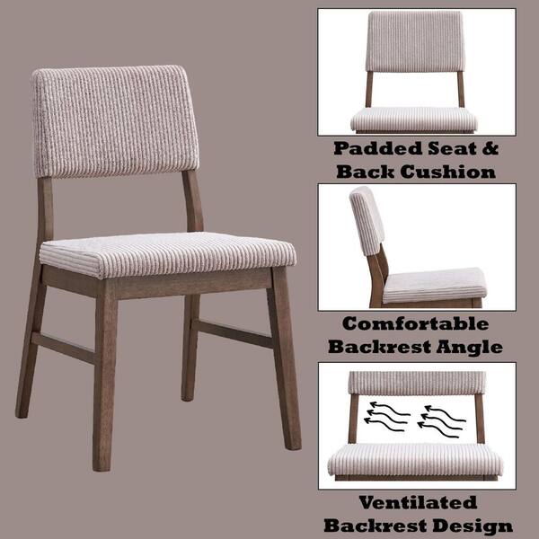Acme Furniture Seda Dusty Mauve Corduroy and Walnut Side Chair