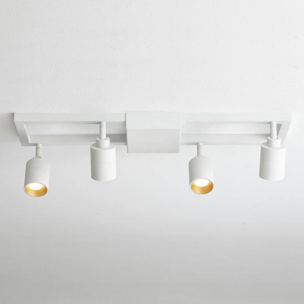 Shura 25'' Modern LED Square Track Light with Rotating Heads in Matte White
