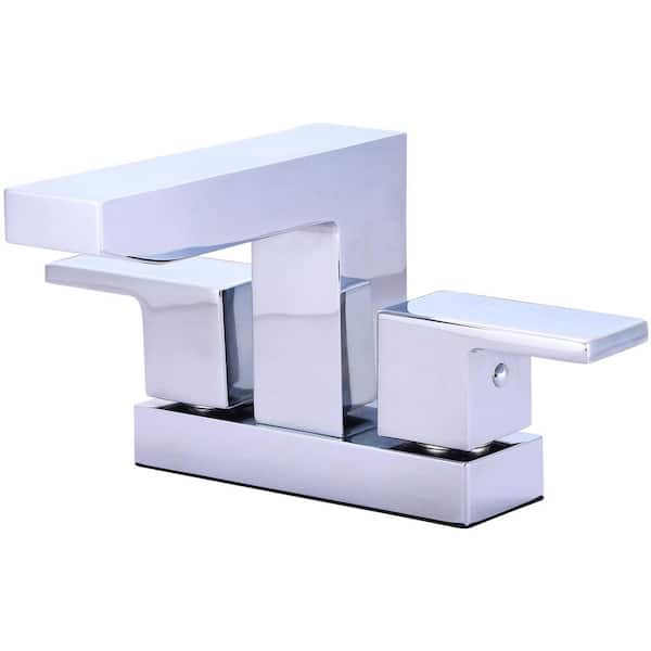 3MO100 4 in. Centerset 2 Handle Bathroom Sink Faucet in Chrome