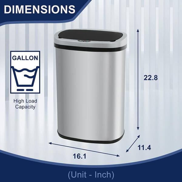 Motion Sensor 13 Gallon 50 Liter Stainless Steel Odorless Slim Trash Can by  Furniture of America - On Sale - Bed Bath & Beyond - 37966526