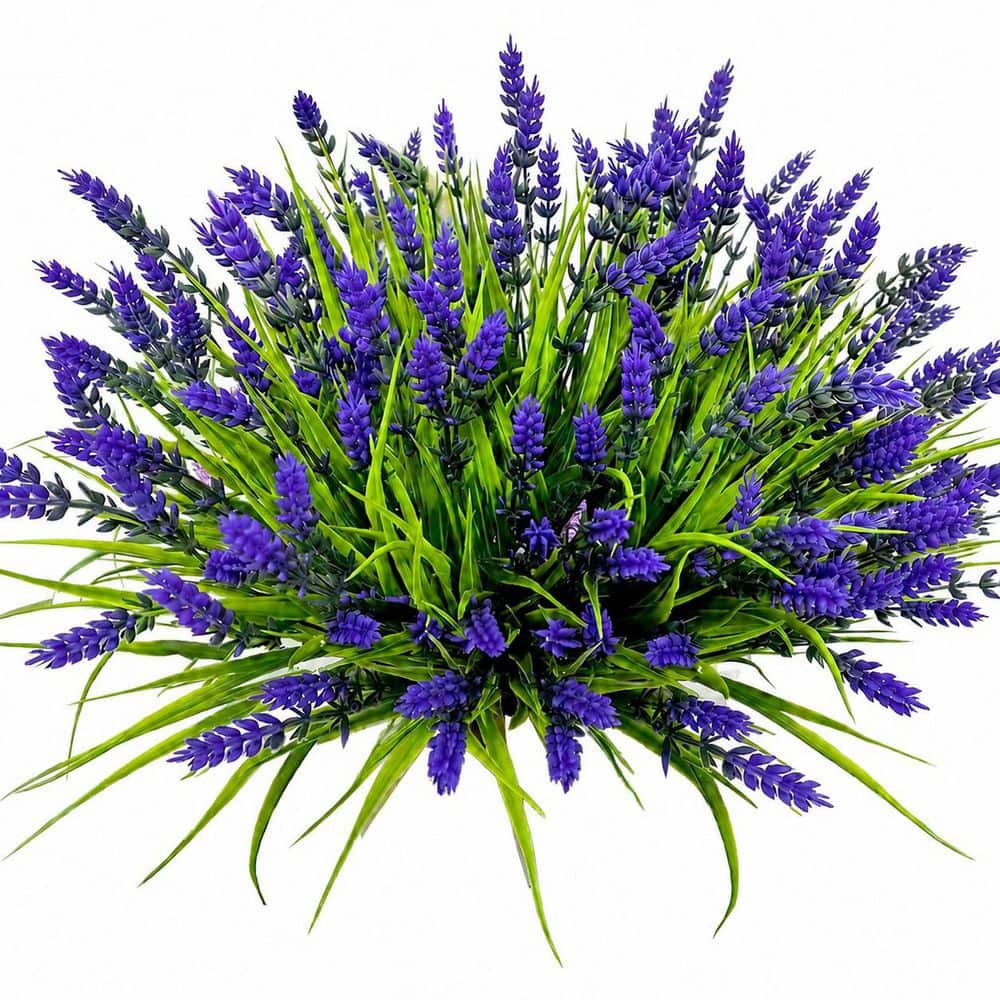 Vine 14 in. Purple Family Outdoor Artificial Lavender Plant in