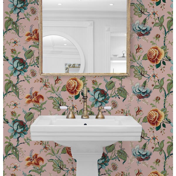 Rose Ash Sanibel Floral Trail Vinyl Peel and Stick Wallpaper Roll 30.75 sq. ft.